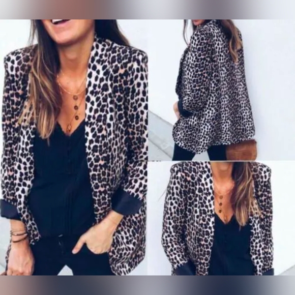 Nwt angashion leopard blazer medium - Picture 8 of 10